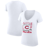 Cincinnati Reds G-III 4Her by Carl Banks Women's Super-Slim Fit Lightweight Collage Team Graphic V-Neck T-Shirt Near Me