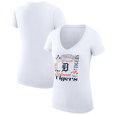 Detroit Tigers G-III 4Her by Carl Banks Women's Super-Slim Fit Lightweight Collage Team Graphic V-Neck T-Shirt Online