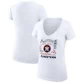 Houston Astros G-III 4Her by Carl Banks Women's Super-Slim Fit Lightweight Collage Team Graphic V-Neck T-Shirt Sale