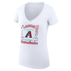 Arizona Diamondbacks G-III 4Her by Carl Banks Women's Super-Slim Fit Lightweight Collage Team Graphic V-Neck T-Shirt Sale