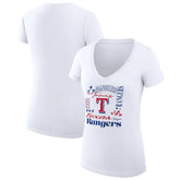 Texas Rangers G-III 4Her by Carl Banks Women's Super-Slim Fit Lightweight Collage Team Graphic V-Neck T-Shirt Online