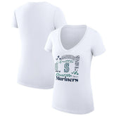 Seattle Mariners G-III 4Her by Carl Banks Women's Super-Slim Fit Lightweight Collage Team Graphic V-Neck T-Shirt Discount