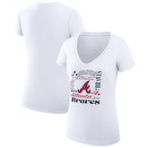 Atlanta Braves G-III 4Her by Carl Banks Women's Super-Slim Fit Lightweight Collage Team Graphic V-Neck T-Shirt for sale