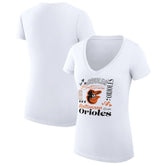 Baltimore Orioles G-III 4Her by Carl Banks Women's Super-Slim Fit Lightweight Collage Team Graphic V-Neck T-Shirt Outlet