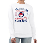 Chicago Cubs G-III 4Her by Carl Banks Women's Collage Team Graphic Fleece Pullover Hoodie Outlet