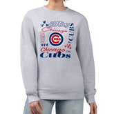 Chicago Cubs G-III 4Her by Carl Banks Women's Collage Team Graphic Fleece Pullover Hoodie Sale