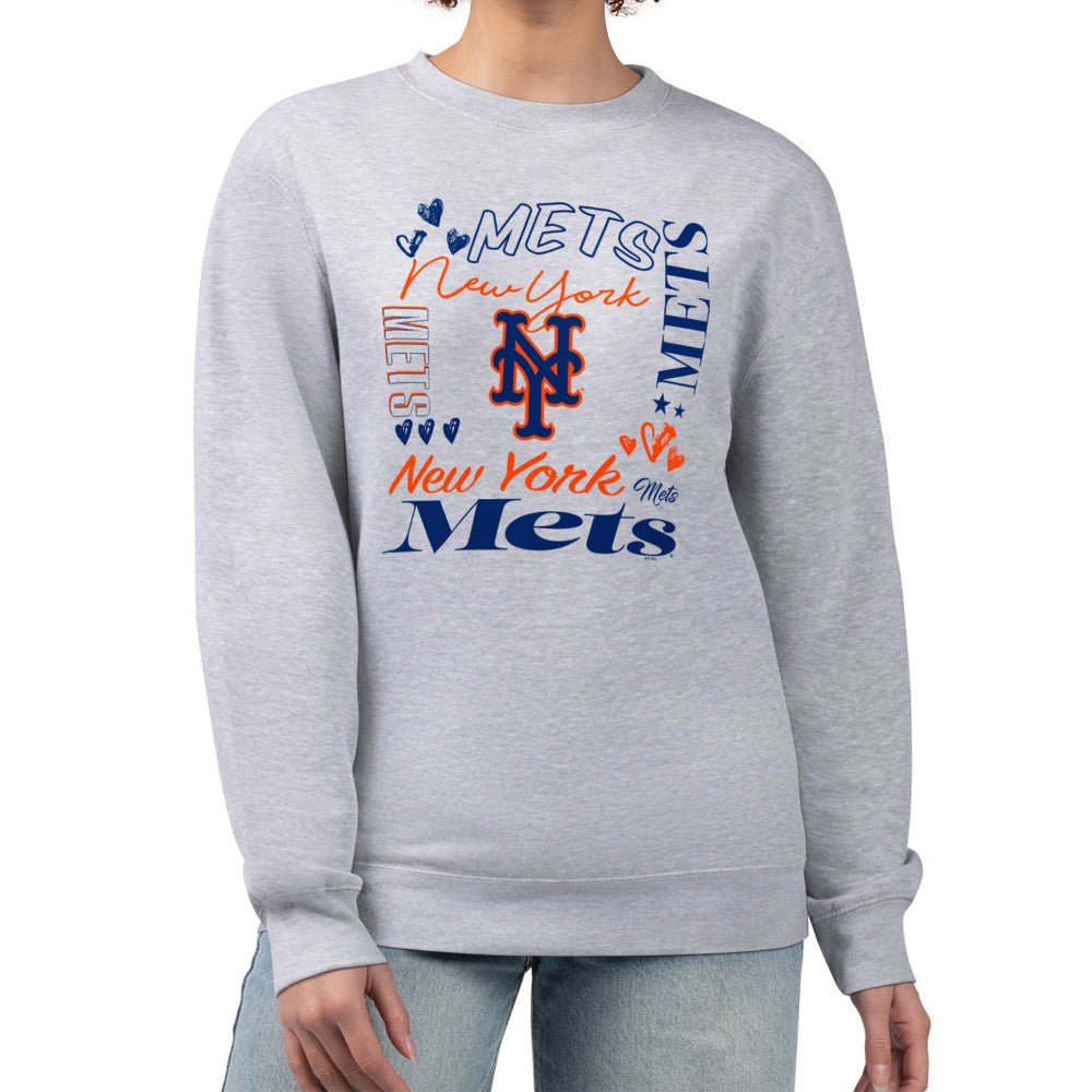 New York Mets G-III 4Her by Carl Banks Women's Collage Team Graphic Fleece Pullover Hoodie Near Me