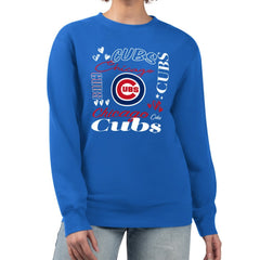 Chicago Cubs G-III 4Her by Carl Banks Women's Collage Team Graphic Fleece Pullover Hoodie Outlet