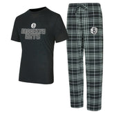 Brooklyn Nets Concepts Sport Vector Top & Flannel Pants Sleep Set Black/Gray