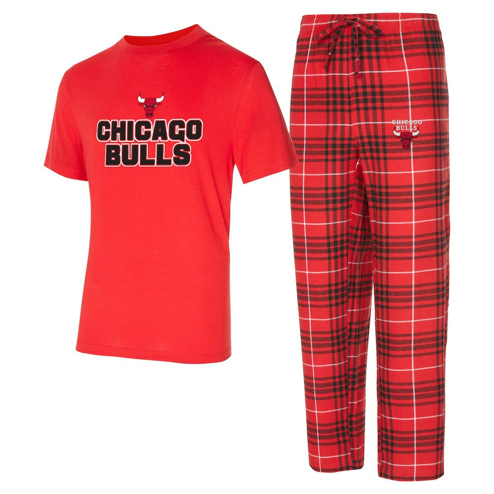Chicago Bulls Concepts Sport Vector Top & Flannel Pants Sleep Set Red/Black