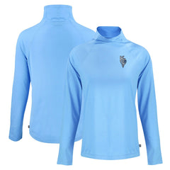Kansas City Royals Cutter & Buck Women's City Connect Coastline Epic Comfort Eco Recycled Funnel Neck Raglan Pullover Top Outlet