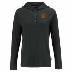 Baltimore Orioles Cutter & Buck Women's Coastline Epic Comfort Eco Recycled Hoodie Raglan Long Sleeve T-Shirt Online