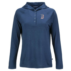 Boston Red Sox Cutter & Buck Women's Stars And Stripes Coastline Epic Comfort Eco Recycled Hoodie Raglan Long Sleeve T-Shirt for sale