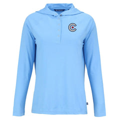 Chicago Cubs Cutter & Buck Women's City Connect Coastline Epic Comfort Eco Recycled Hoodie Raglan Long Sleeve T-Shirt Online
