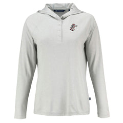 Cincinnati Reds Cutter & Buck Women's Cooperstown Collection Coastline Epic Comfort Eco Recycled Hoodie Raglan Long Sleeve T-Shirt Outlet