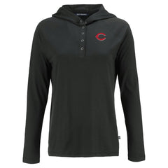 Cincinnati Reds Cutter & Buck Women's Coastline Epic Comfort Eco Recycled Hoodie Raglan Long Sleeve T-Shirt Sale