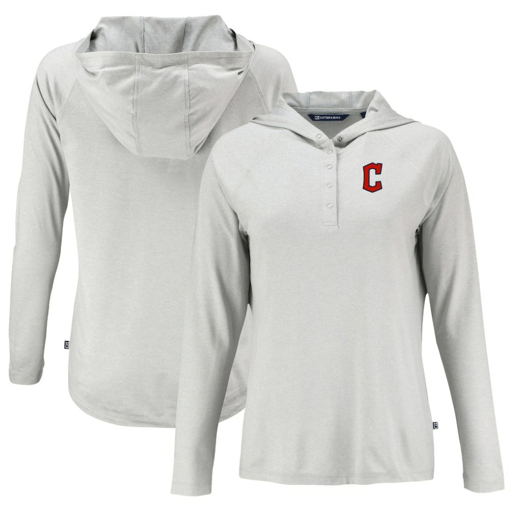 Cleveland Guardians Cutter & Buck Women's Coastline Epic Comfort Eco Recycled Hoodie Raglan Long Sleeve T-Shirt Online
