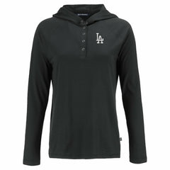 Los Angeles Dodgers Cutter & Buck Women's Coastline Epic Comfort Eco Recycled Hoodie Raglan Long Sleeve T-Shirt Outlet