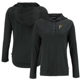 Pittsburgh Pirates Cutter & Buck Women's Coastline Epic Comfort Eco Recycled Hoodie Raglan Long Sleeve T-Shirt Sale