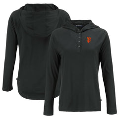 San Francisco Giants Cutter & Buck Women's Coastline Epic Comfort Eco Recycled Hoodie Raglan Long Sleeve T-Shirt Online