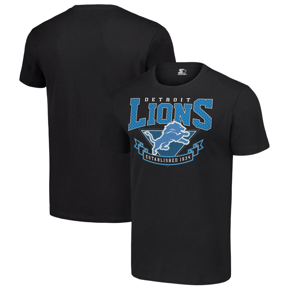 Detroit Lions Starter 80s Inspired Team Logo T-Shirt - Black - NFL