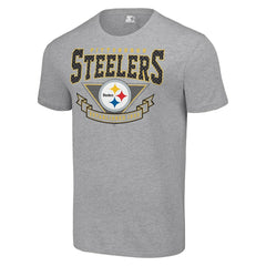 Pittsburgh Steelers Starter 80s Inspired Team Logo T-Shirt - Heather Gray - NFL