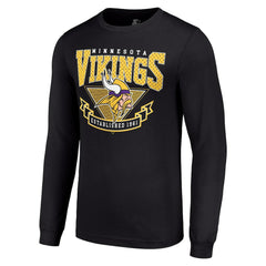 Minnesota Vikings Starter '80s Inspired Team Logo Long Sleeve T-Shirt - Black - NFL