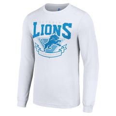 Detroit Lions Starter '80s Inspired Team Logo Long Sleeve T-Shirt - White - NFL