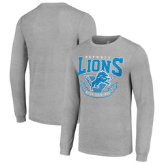 Detroit Lions Starter '80s Inspired Team Logo Long Sleeve T-Shirt - Heather Gray - NFL