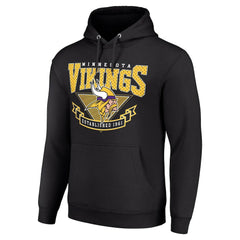 Minnesota Vikings Starter ‘80s Inspired Pullover Hoodie - Black - NFL