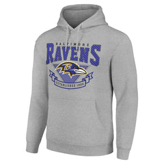 Baltimore Ravens Starter ‘80s Inspired Pullover Hoodie - Heather Gray - NFL