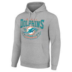 Miami Dolphins Starter ‘80s Inspired Pullover Hoodie - Heather Gray - NFL
