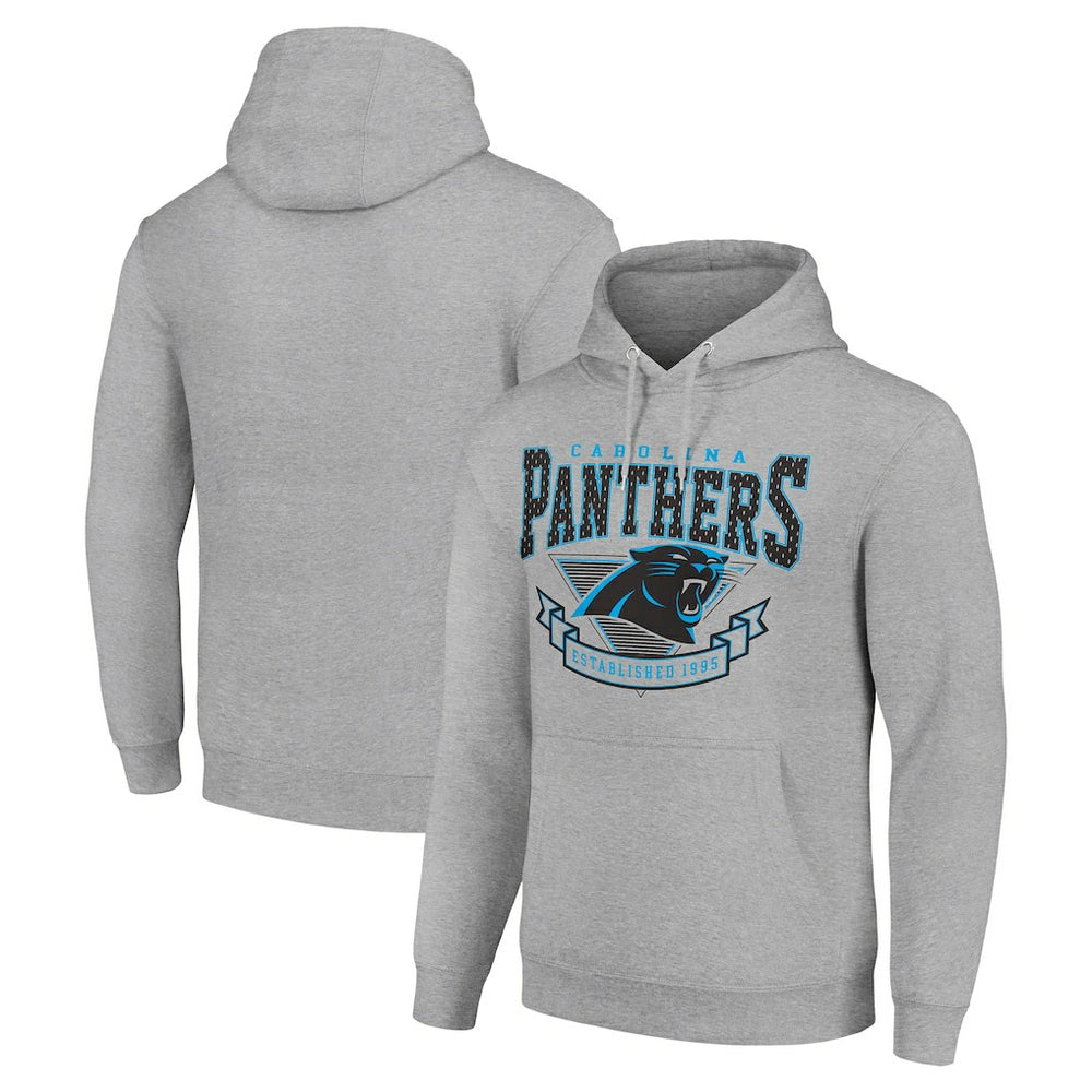 Carolina Panthers Starter ‘80s Inspired Pullover Hoodie - Heather Gray - NFL