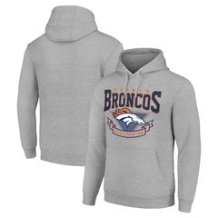 Denver Broncos Starter ‘80s Inspired Pullover Hoodie - Heather Gray - NFL
