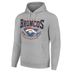 Denver Broncos Starter ‘80s Inspired Pullover Hoodie - Heather Gray - NFL
