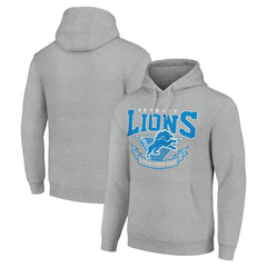 Detroit Lions Starter ‘80s Inspired Pullover Hoodie - Heather Gray - NFL