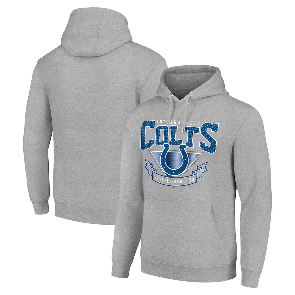 Indianapolis Colts Starter ‘80s Inspired Pullover Hoodie - Heather Gray - NFL