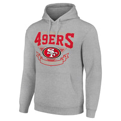 San Francisco 49ers Starter ‘80s Inspired Pullover Hoodie - Heather Gray - NFL