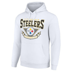 Pittsburgh Steelers Starter ‘80s Inspired Pullover Hoodie - White - NFL