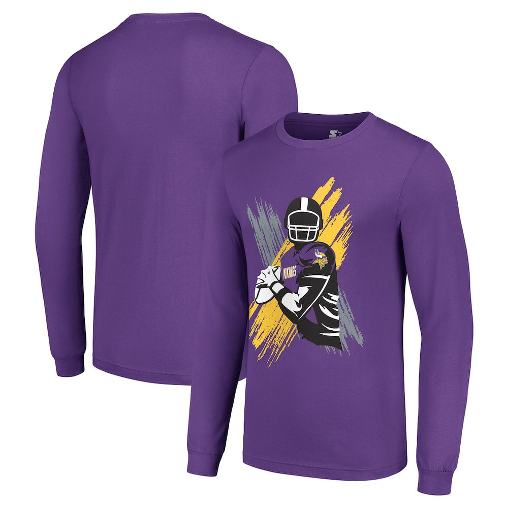 Minnesota Vikings Starter Player X Logo Graphic Long Sleeve T-Shirt - Purple - NFL