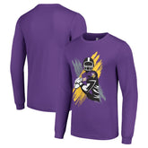 Minnesota Vikings Starter Player X Logo Graphic Long Sleeve T-Shirt - Purple - NFL