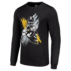 Pittsburgh Steelers Starter Player X Logo Graphic Long Sleeve T-Shirt - Black - NFL