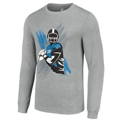 Detroit Lions Starter Player X Logo Graphic Long Sleeve T-Shirt - Heather Gray - NFL