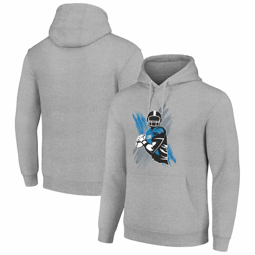 Detroit Lions Starter Player X Fleece Pullover Hoodie - Heather Gray - NFL