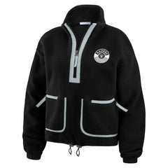 Las Vegas Raiders WEAR by Erin Andrews Women's Polar Fleece Half-Zip Jacket - Black - NFL