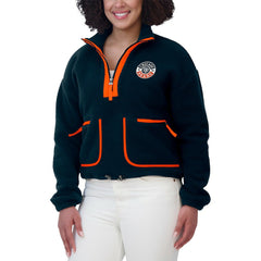 Chicago Bears WEAR by Erin Andrews Women's Polar Fleece Half-Zip Jacket - Navy - NFL