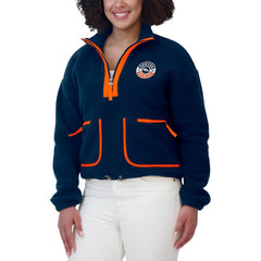 Denver Broncos WEAR by Erin Andrews Women's Polar Fleece Half-Zip Jacket - Navy - NFL