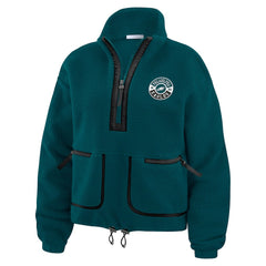 Philadelphia Eagles WEAR by Erin Andrews Women's Polar Fleece Half-Zip Jacket - Midnight Green - NFL