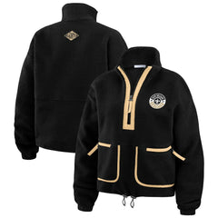 New Orleans Saints WEAR by Erin Andrews Women's Polar Fleece Half-Zip Jacket - Black - NFL