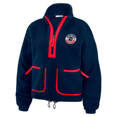 New England Patriots WEAR by Erin Andrews Women's Polar Fleece Half-Zip Jacket - Navy - NFL